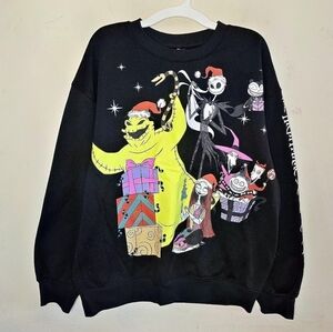 Disney Nightmare Before Christmas Women's Size Medium Graphic Sweatshirt Black